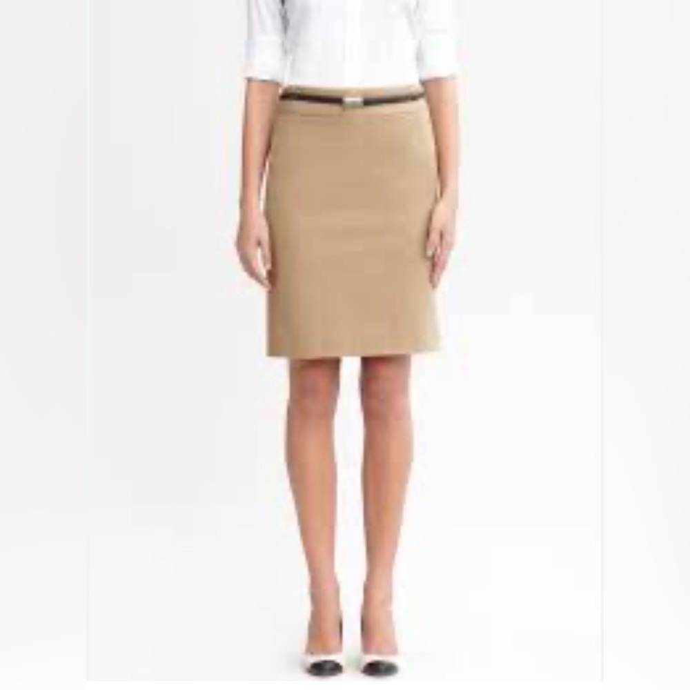 Banana Republic Skirt Stretch Beige Pencil 2